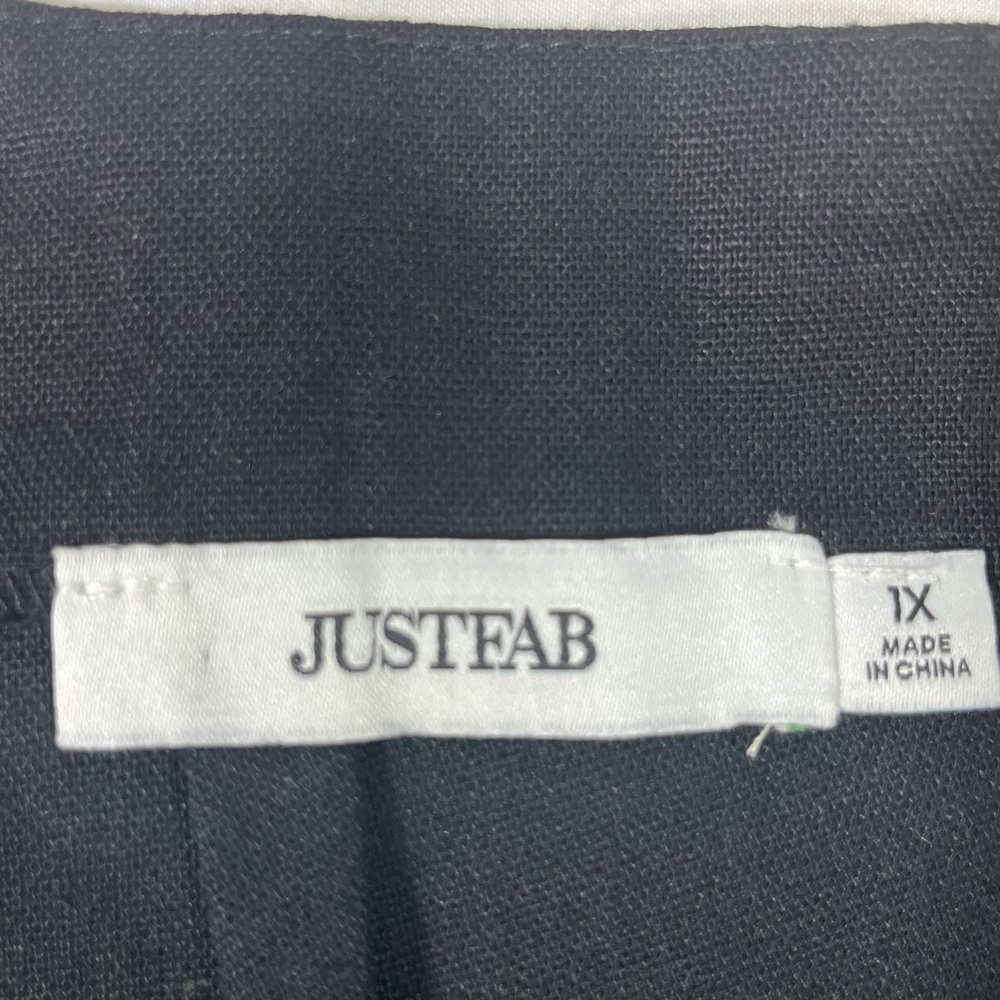 JUSTFAB LINEN ANKLE‎ PANT BACK ZIP CLOSURE SZ 1X BLACK NEW - Picture 3 of 13